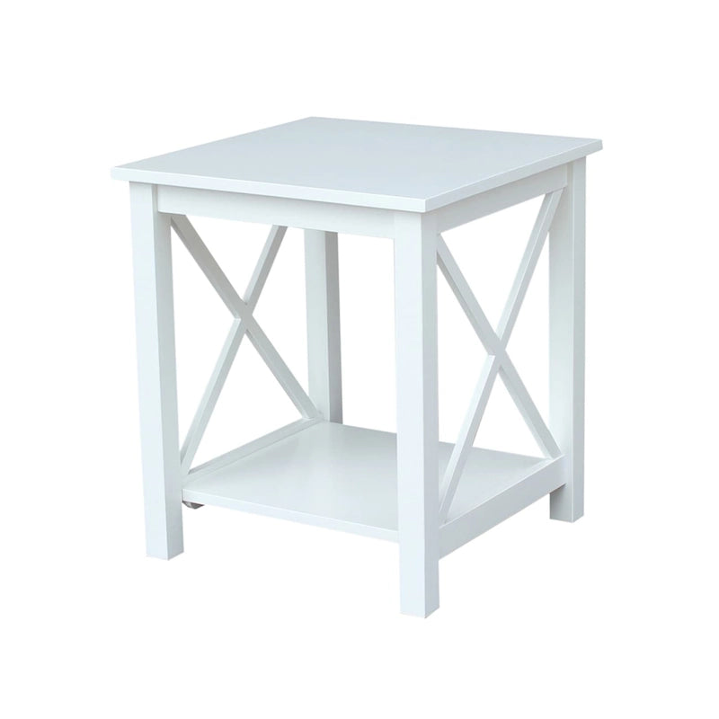 Solid Wood End Table with Butcher Block Top