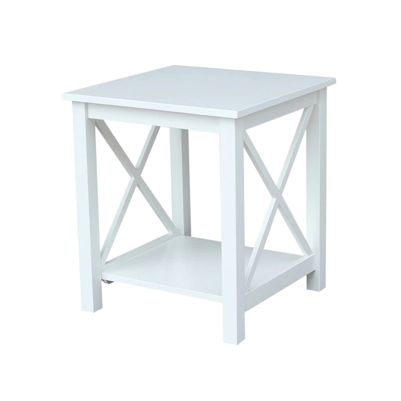 Solid Wood End Table with Butcher Block Top