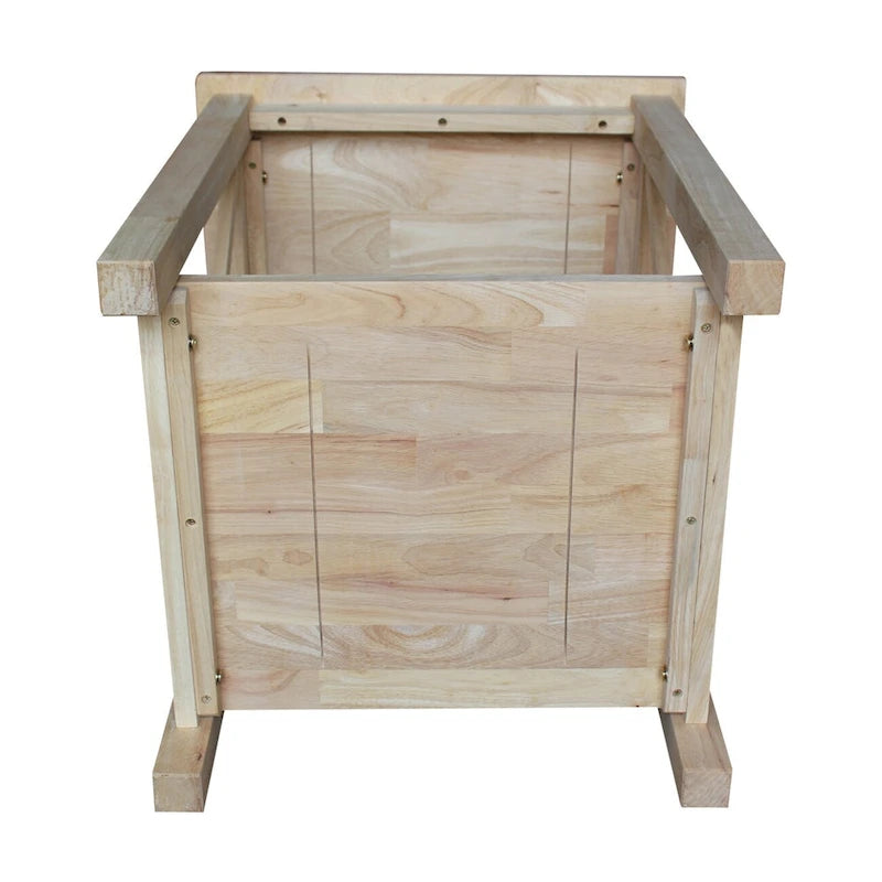 Solid Wood End Table with Butcher Block Top