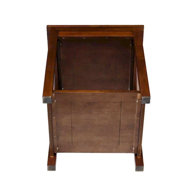 Solid Wood End Table with Butcher Block Top