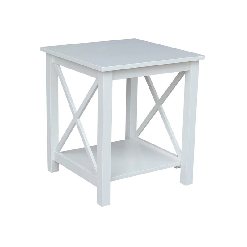 Solid Wood End Table with Butcher Block Top