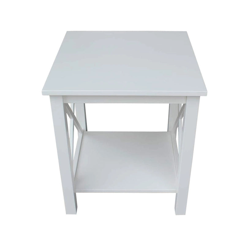 Solid Wood End Table with Butcher Block Top