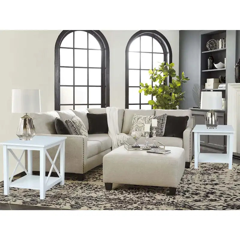 Solid Wood End Table with Butcher Block Top