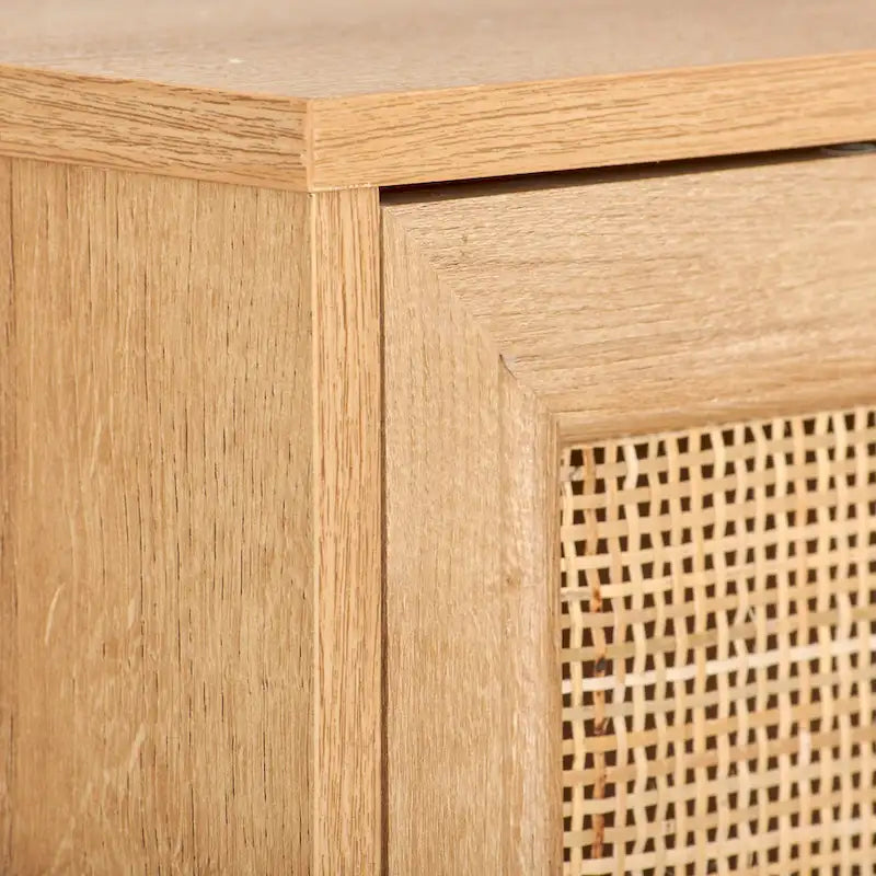 2-Door Rattan Sideboard with Metal Legs