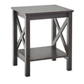 X-Frame Two-Tier End Table with Shelf