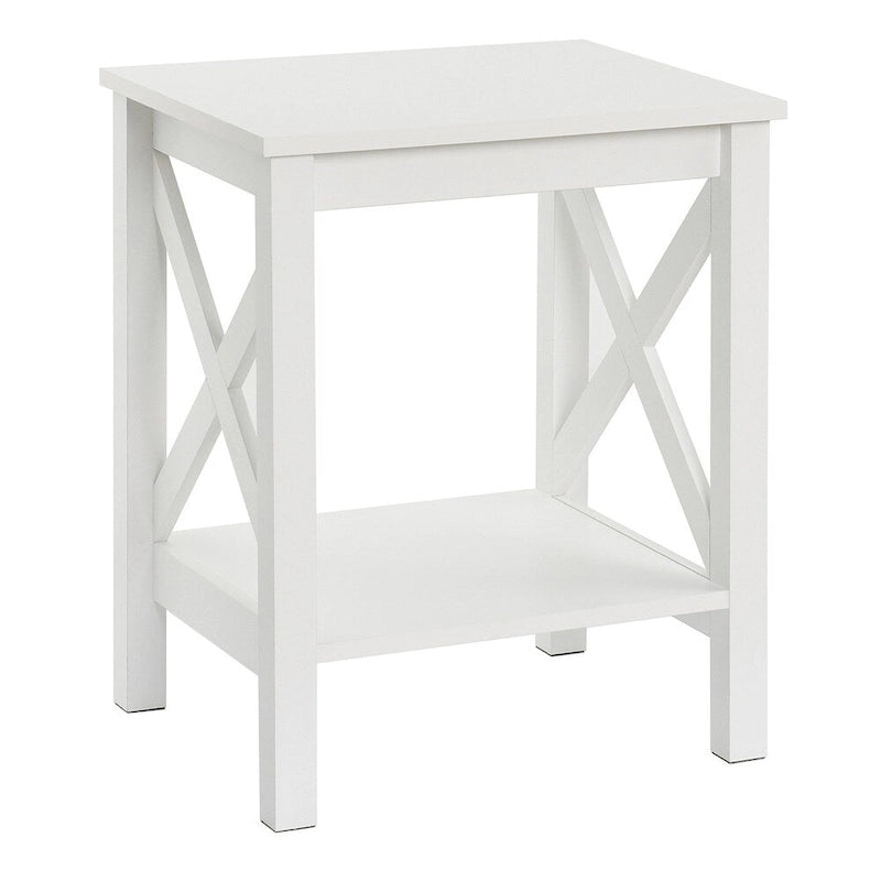 X-Frame Two-Tier End Table with Shelf