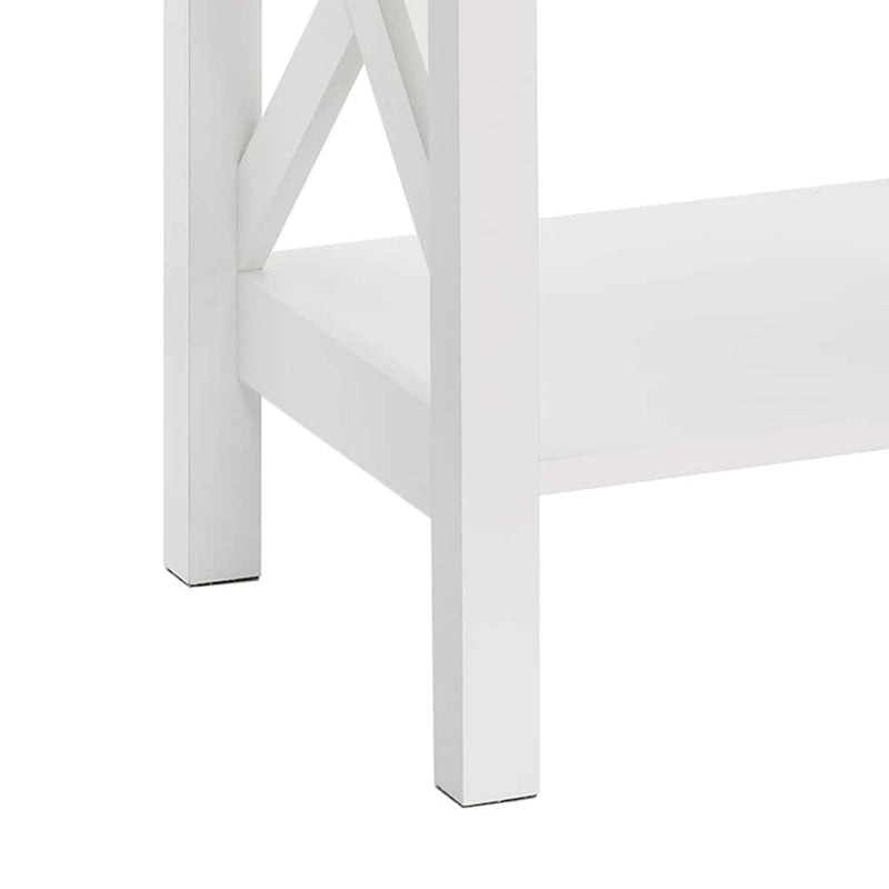 X-Frame Two-Tier End Table with Shelf