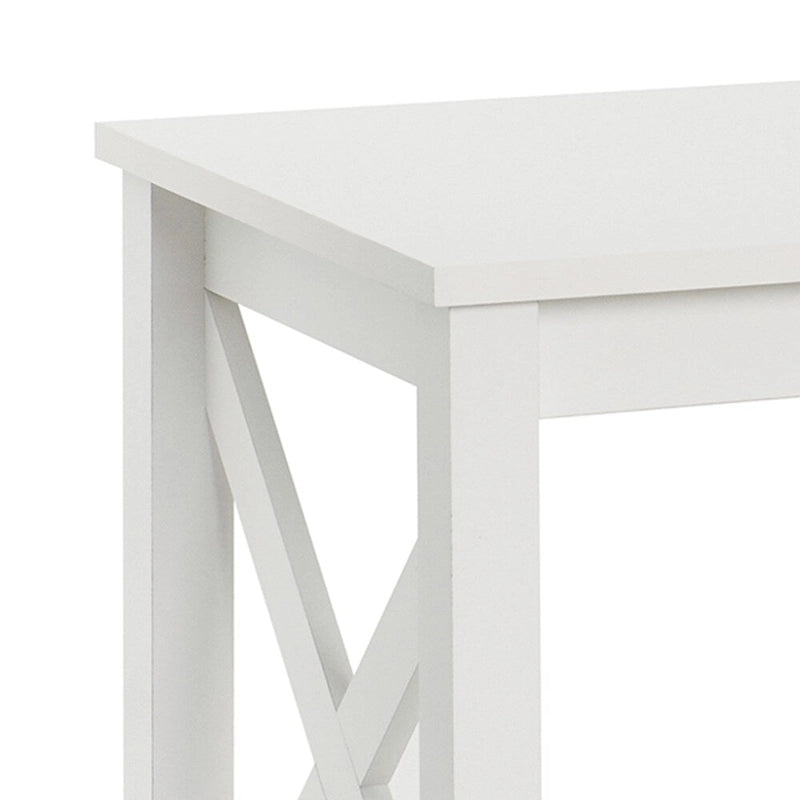 X-Frame Two-Tier End Table with Shelf