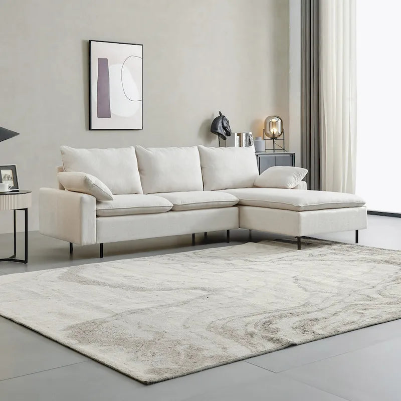 Large Chenille Fabric U-Shape Sectional Sofa