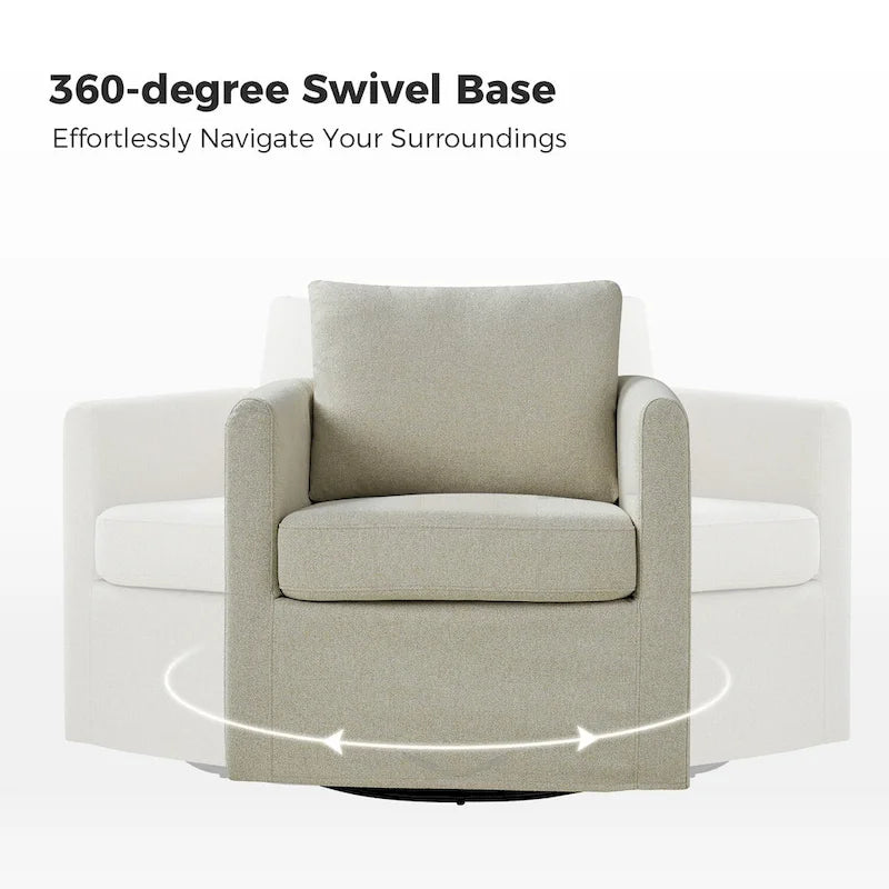 360-Degree Swivel Chair with Removable Slipcover