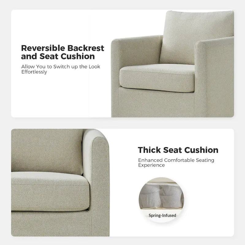 360-Degree Swivel Chair with Removable Slipcover