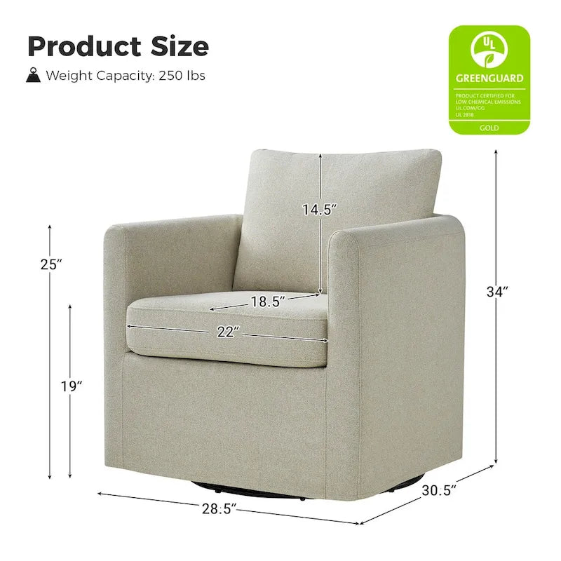 360-Degree Swivel Chair with Removable Slipcover