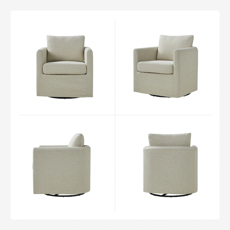 360-Degree Swivel Chair with Removable Slipcover