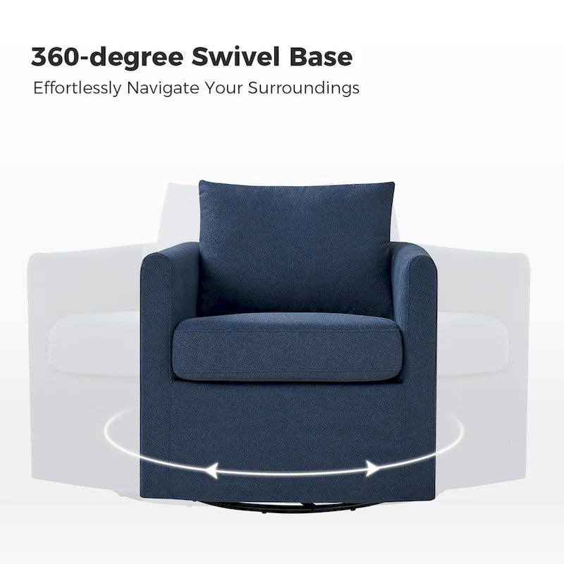 360-Degree Swivel Chair with Removable Slipcover