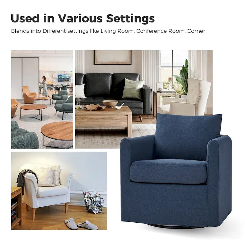 360-Degree Swivel Chair with Removable Slipcover