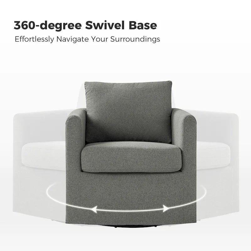 360-Degree Swivel Chair with Removable Slipcover
