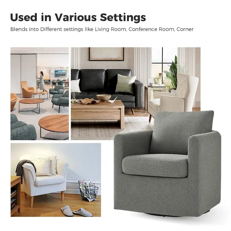 360-Degree Swivel Chair with Removable Slipcover