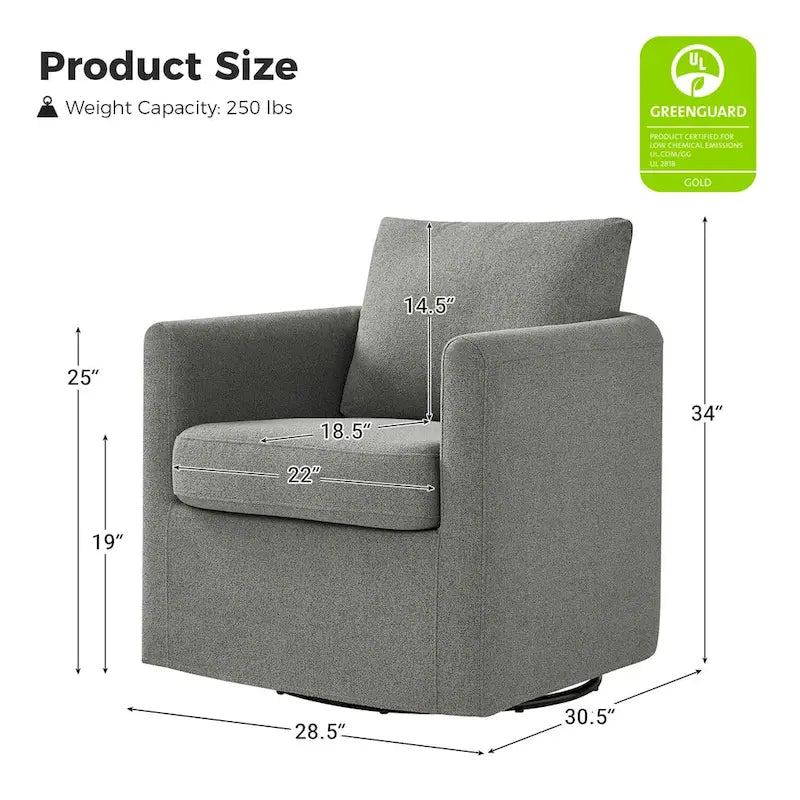 360-Degree Swivel Chair with Removable Slipcover