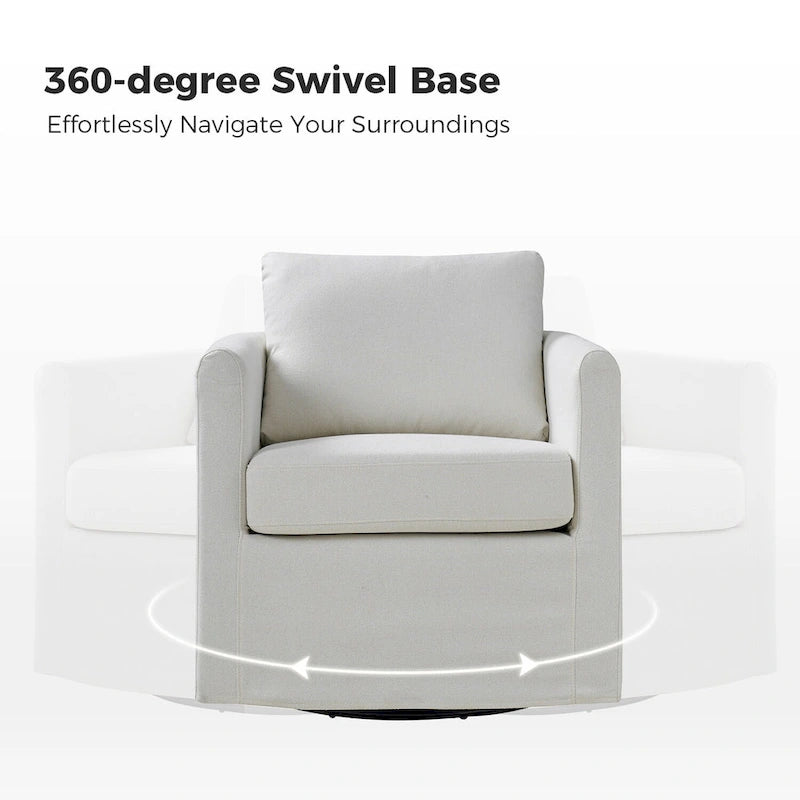 360-Degree Swivel Chair with Removable Slipcover