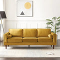 Teal Velvet Sofa with Square Arms