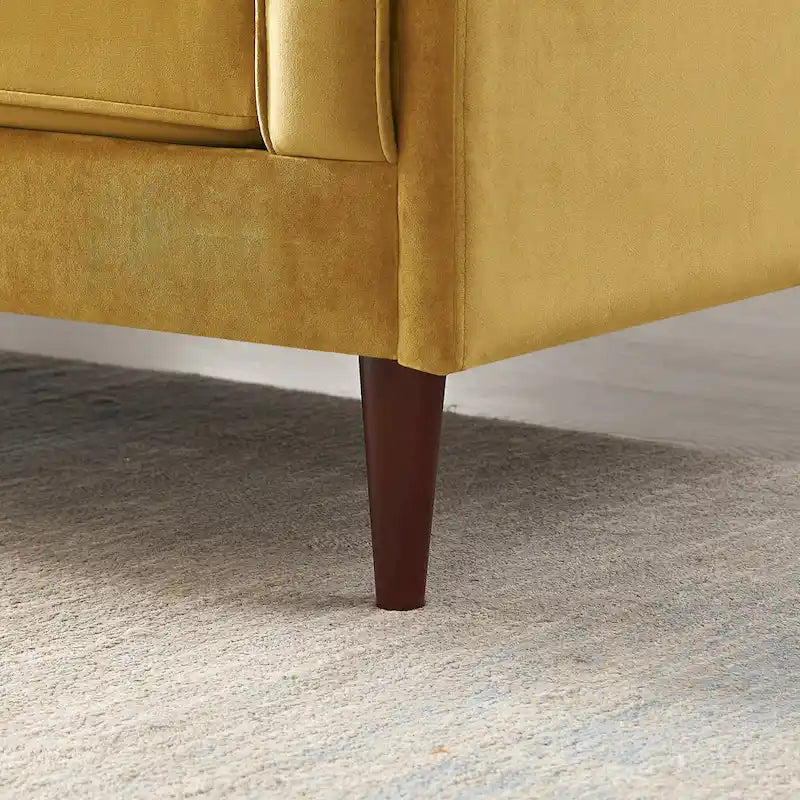 Teal Velvet Sofa with Square Arms