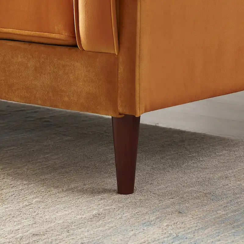 Teal Velvet Sofa with Square Arms
