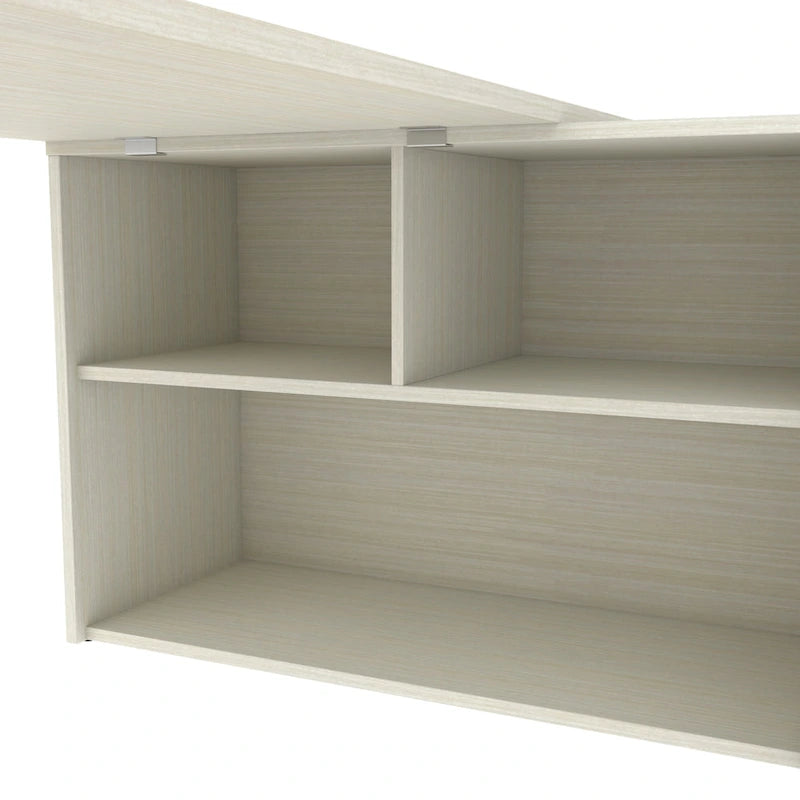 L-Shaped Desk with 2 Drawers and Storage Compartments