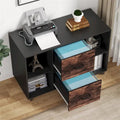 File Cabinet with 2 Drawers and 4 Open Shelves
