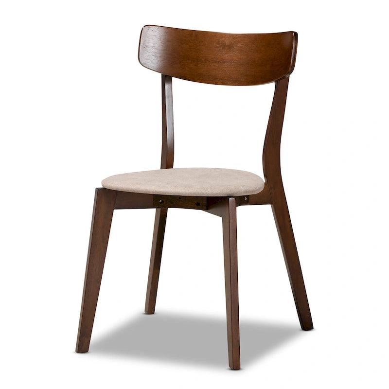 5-Piece Round Dining Set with Upholstered Chairs