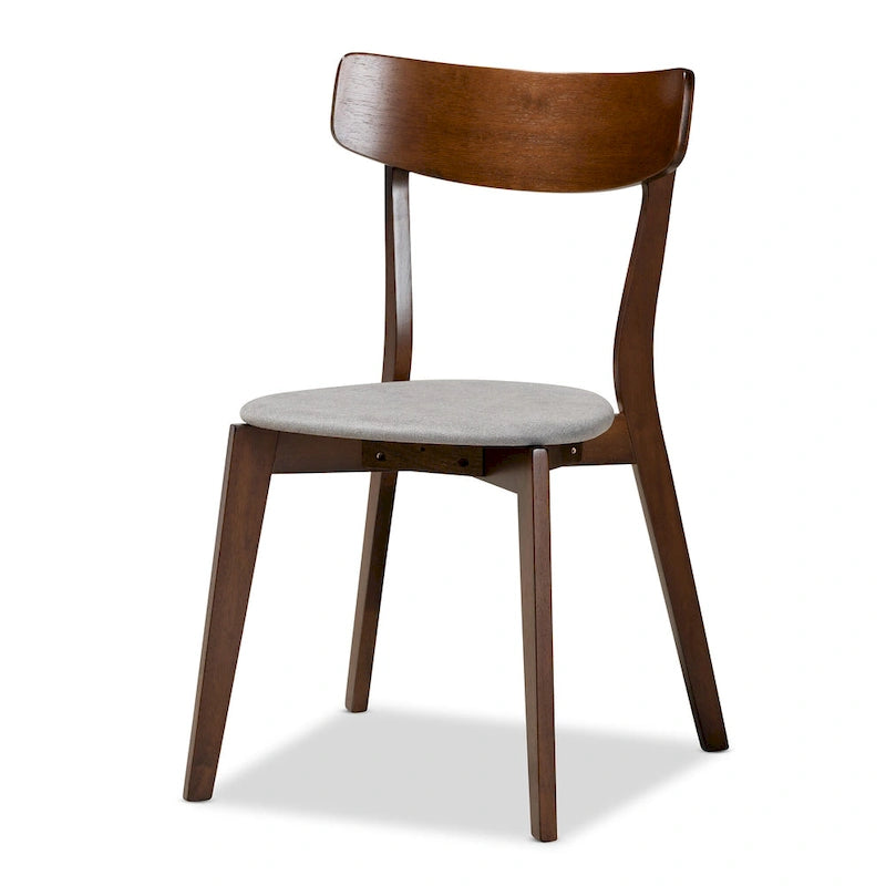 5-Piece Round Dining Set with Upholstered Chairs