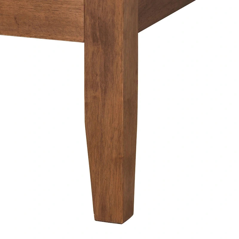 Walnut Brown Wood Platform Bed