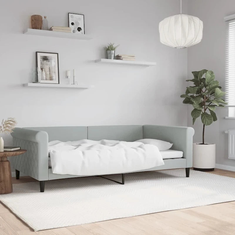 Light Gray Velvet Twin Daybed Sofa