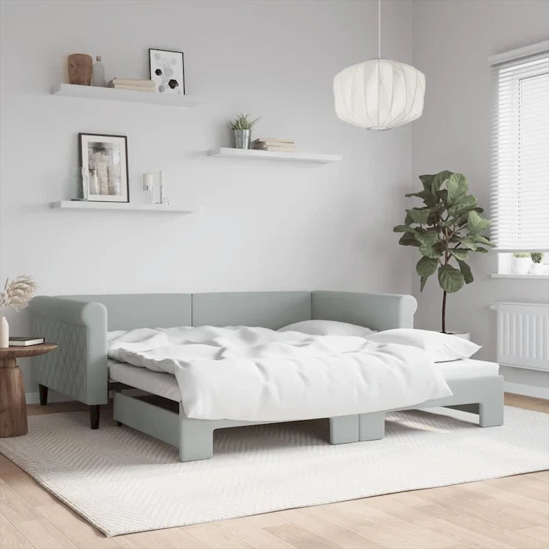 Light Gray Velvet Twin Daybed Sofa