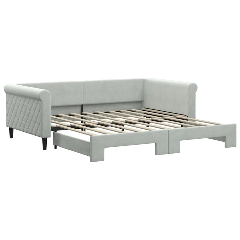 Light Gray Velvet Twin Daybed Sofa