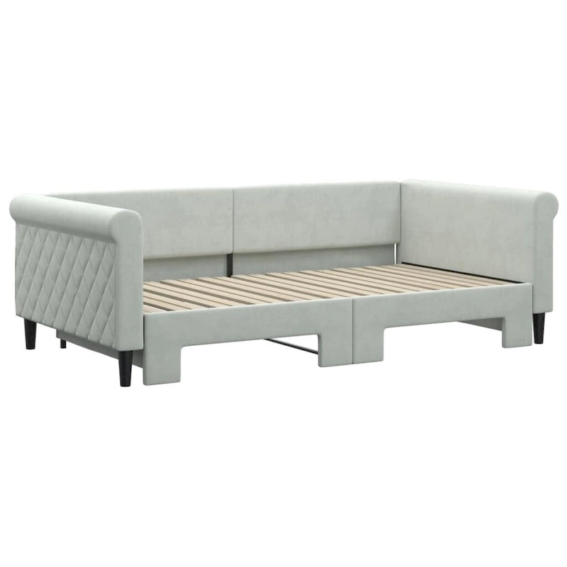 Light Gray Velvet Twin Daybed Sofa