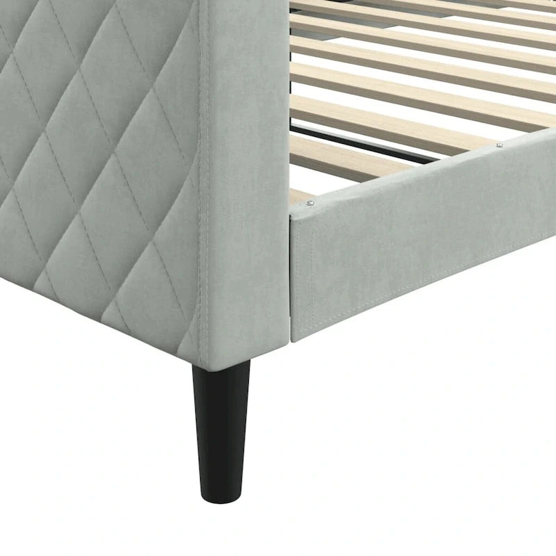 Light Gray Velvet Twin Daybed Sofa