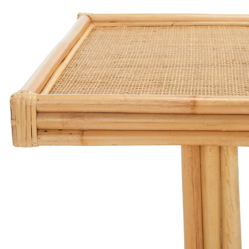 Natural Rattan and Bamboo Rectangle Coffee Table