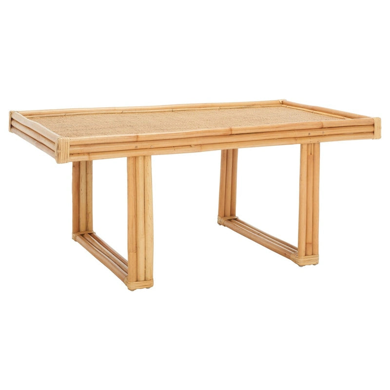 Natural Rattan and Bamboo Rectangle Coffee Table