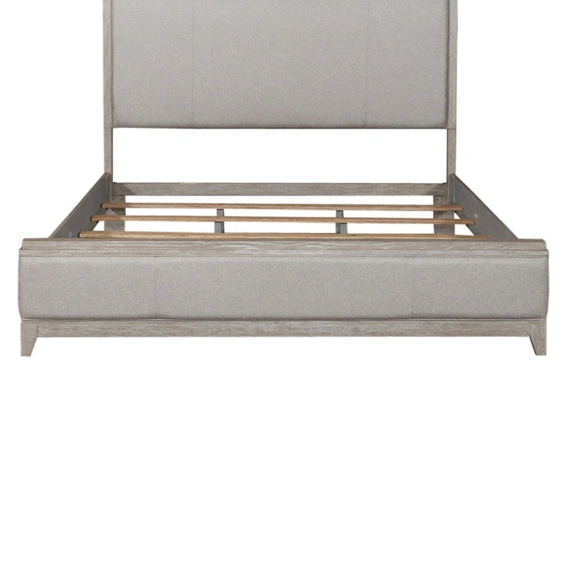 Washed Taupe and Silver Champagne King Upholstered Bed