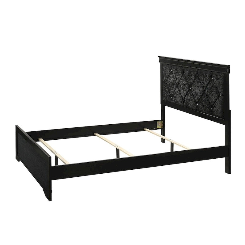 Black Velvet Tufted Upholstered Bed King/Queen/Full/Twin