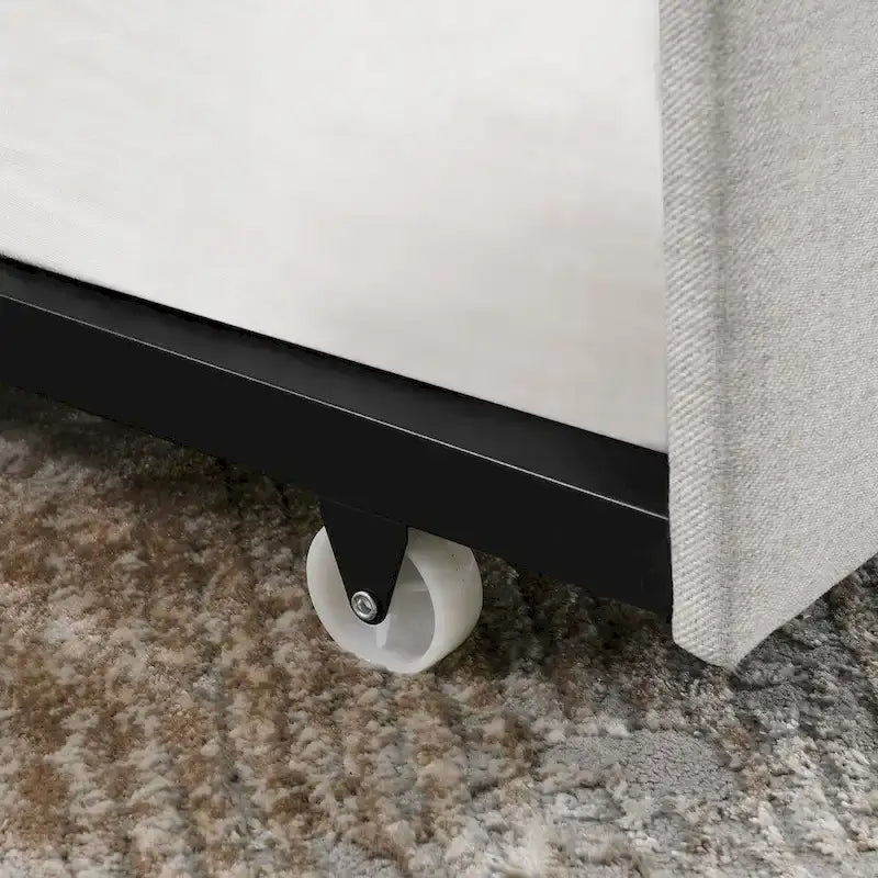 Gray Tufted Twin Daybed with Pull-Out Trundle