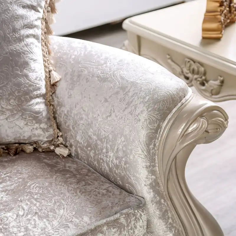Traditional Sofa Set with Button Tufted Back