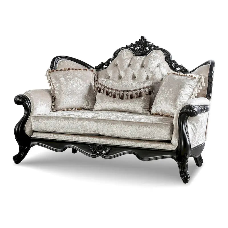 Traditional Sofa Set with Button Tufted Back