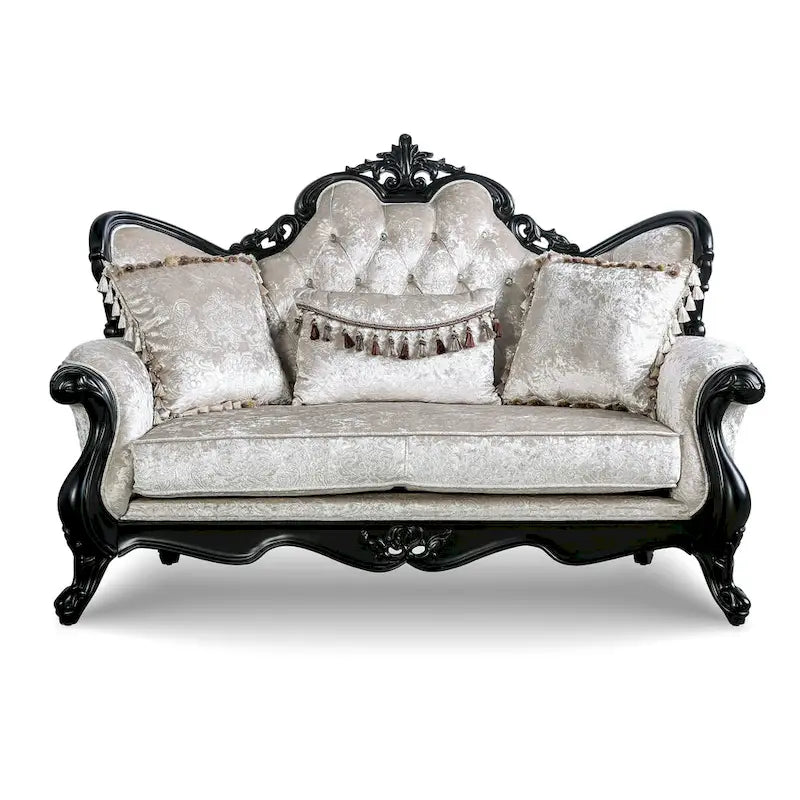 Traditional Sofa Set with Button Tufted Back