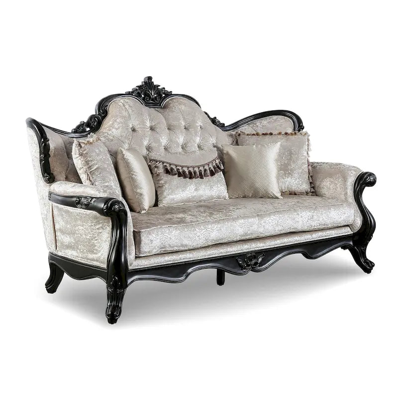 Traditional Sofa Set with Button Tufted Back