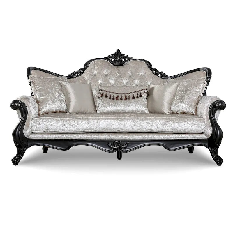 Traditional Sofa Set with Button Tufted Back