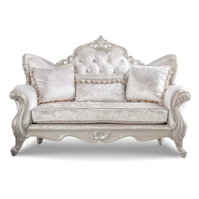 Traditional Sofa Set with Button Tufted Back