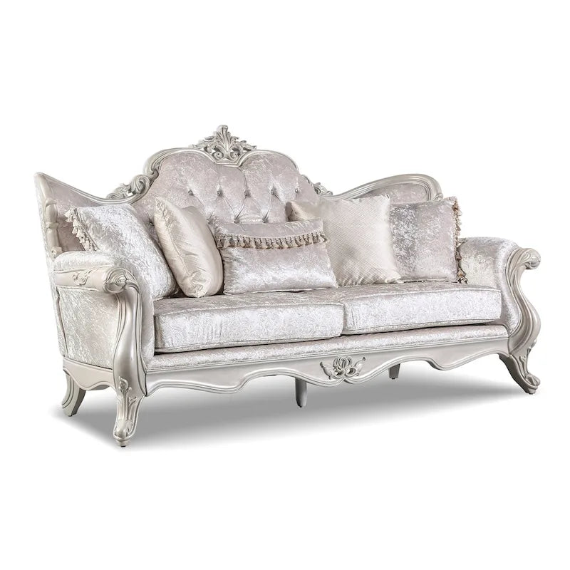 Traditional Sofa Set with Button Tufted Back