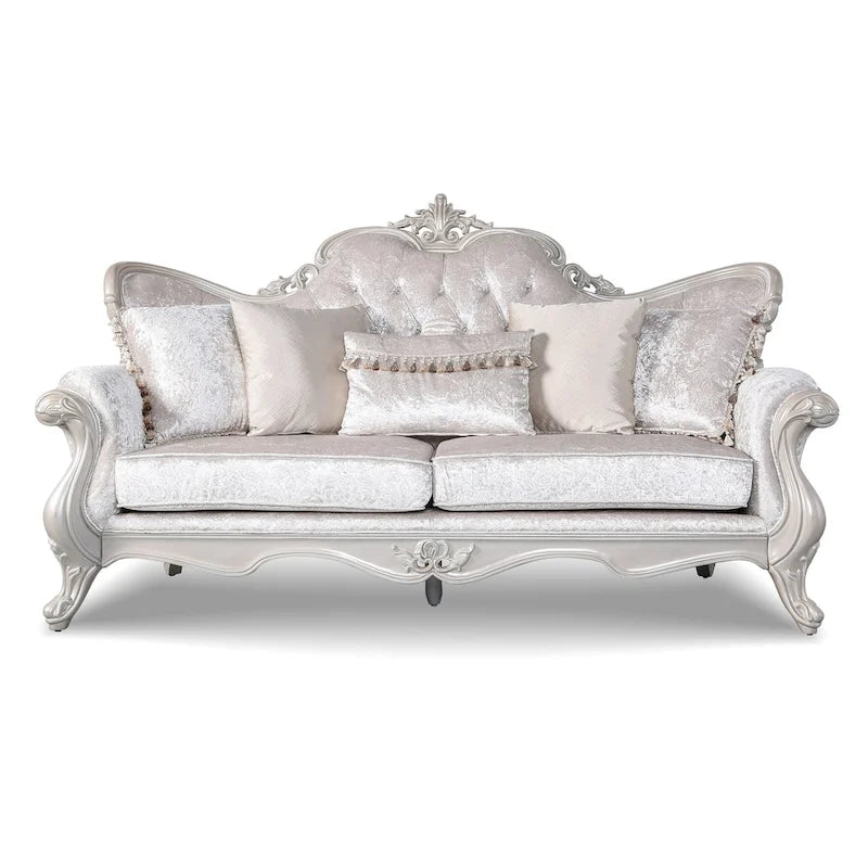 Traditional Sofa Set with Button Tufted Back