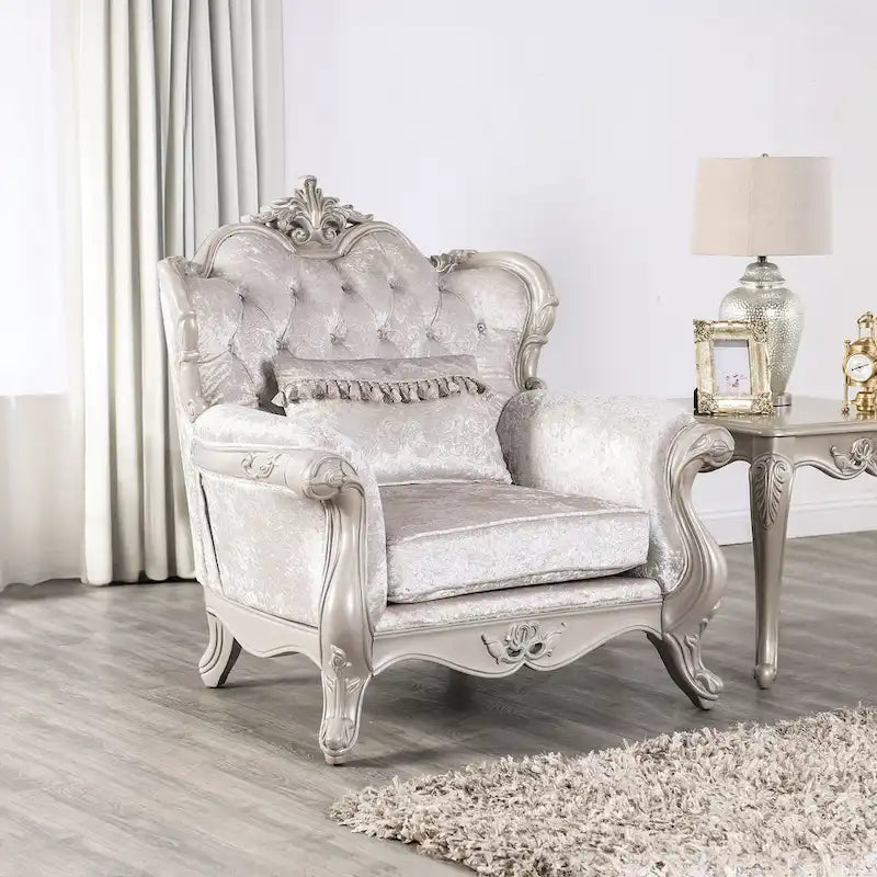 Traditional Sofa Set with Button Tufted Back